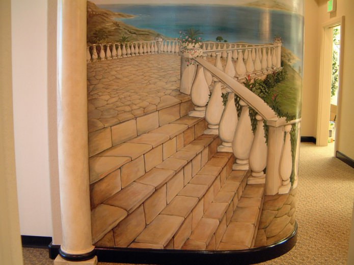 wall mural stairs