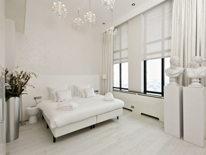 White parquet in the bedroom