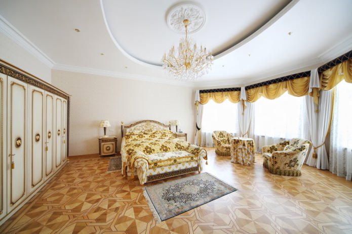 artistic parquet in the bedroom