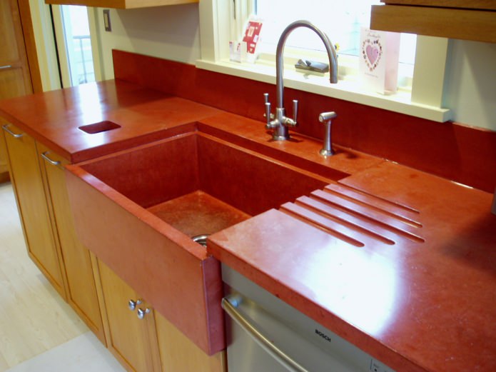 sink and countertop are matched in the same color