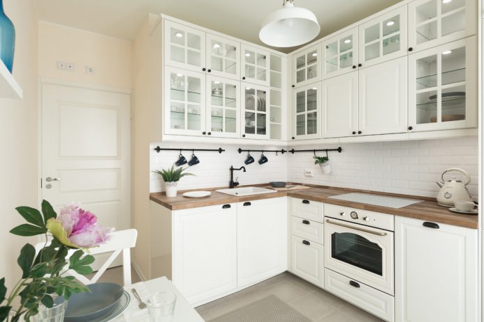 classic style kitchen with wooden worktop