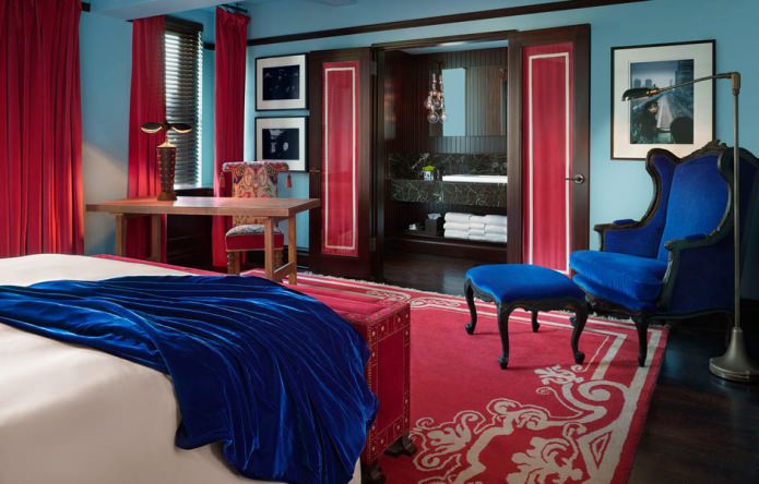 Red and blue interior