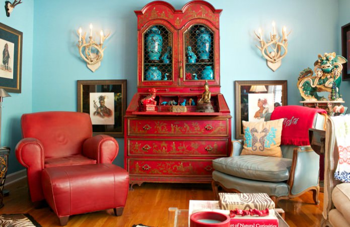 red chest of drawers