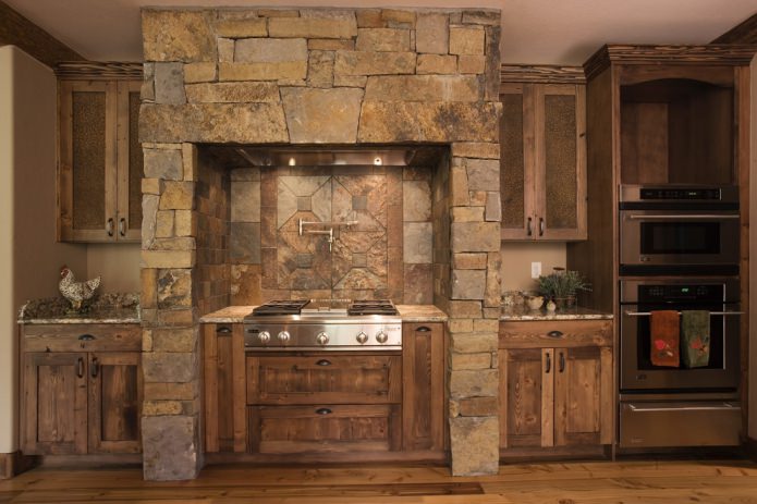 stone finish kitchen