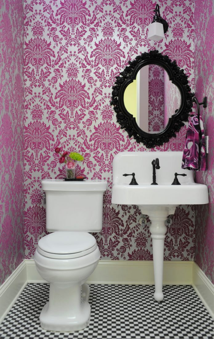 vinyl wallpaper silkscreen in pink