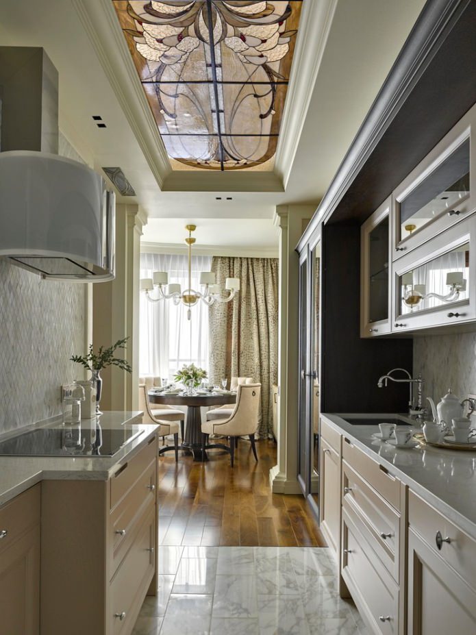 beige colors in the interior of the kitchen