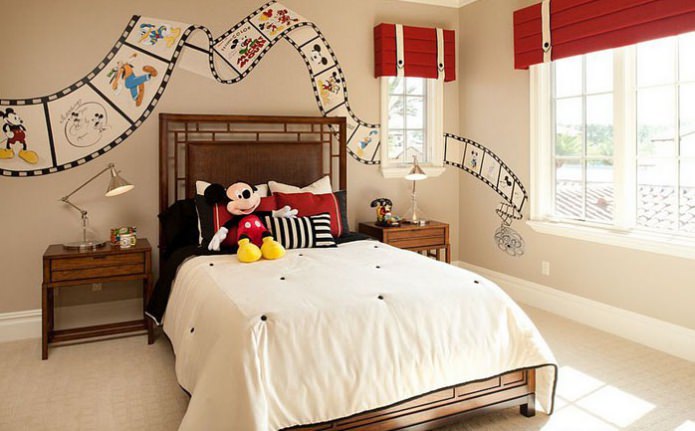 interior of the nursery with Mickey Mouse