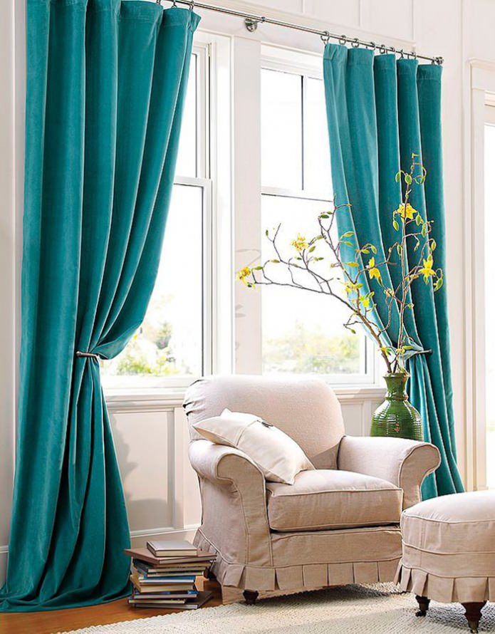 velvet turquoise curtains