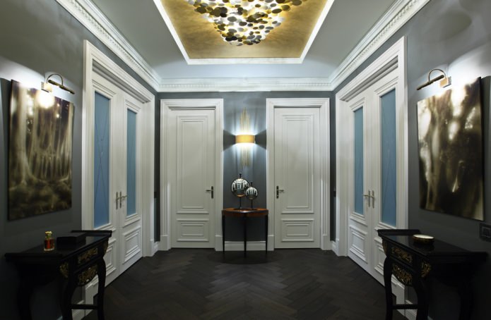 hallway interior with graphite parquet