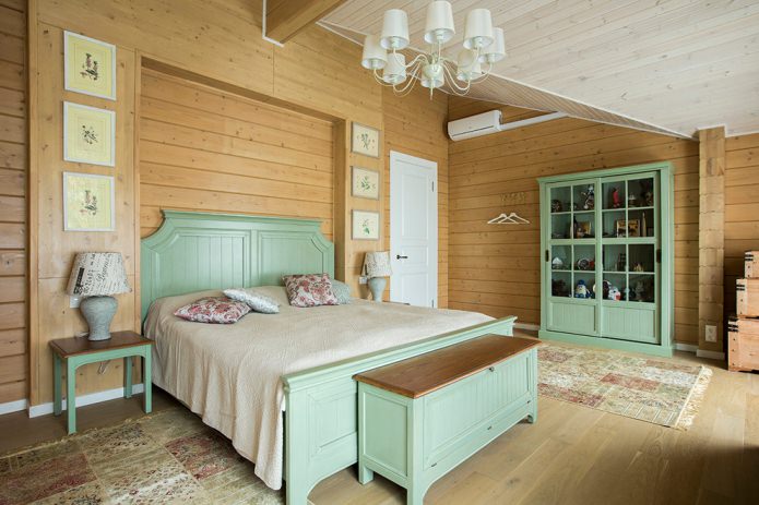 mint bed and wardrobe