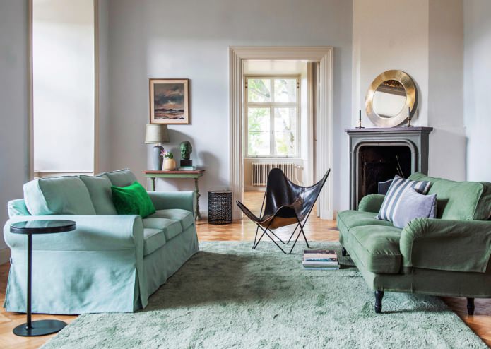 sofas in mint color in different shades