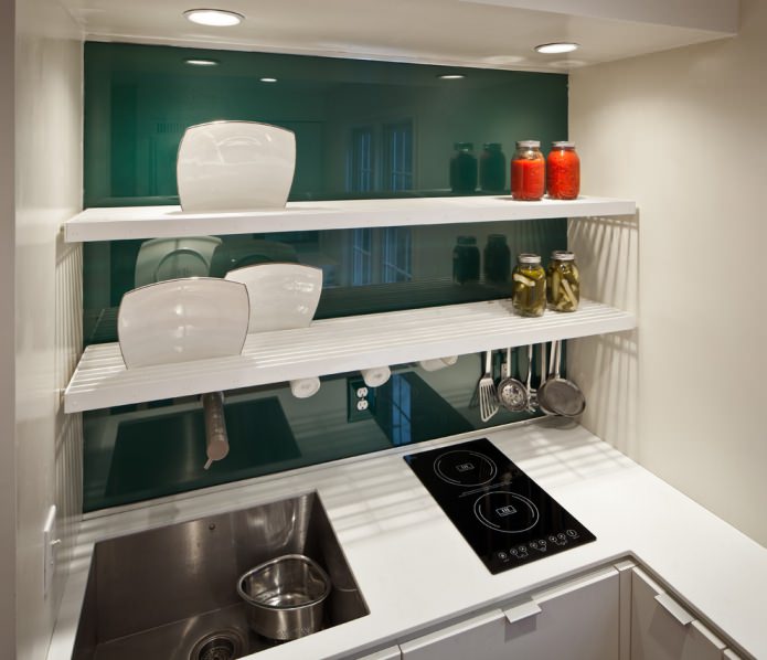 Glass panels in the kitchen