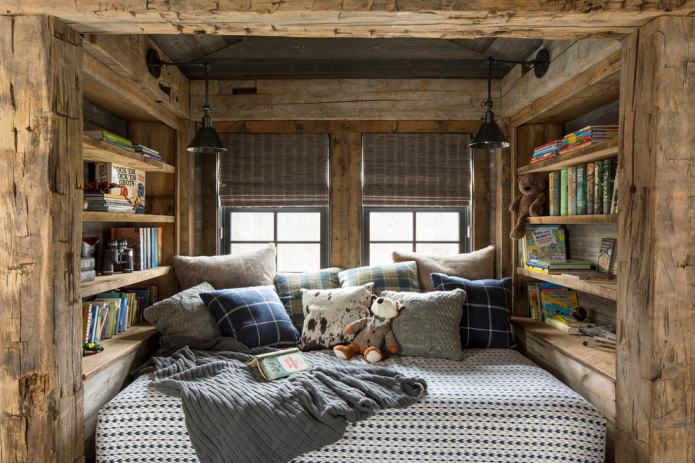 cozy attic room in chalet style
