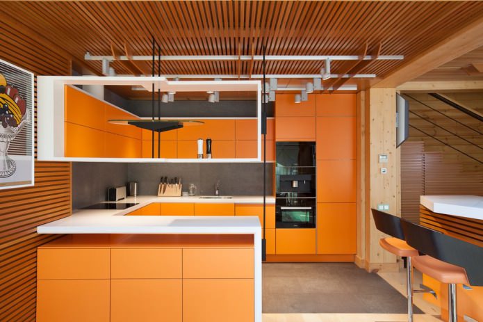 kitchen in orange tones