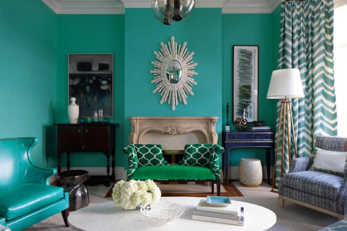 Painting the walls in turquoise