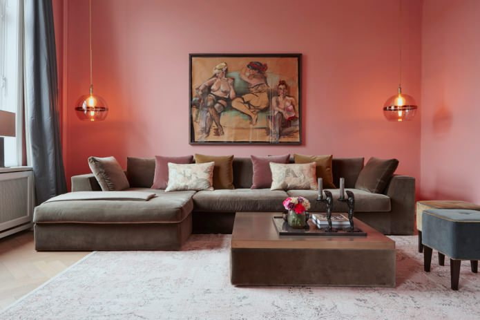 muted shades of red on the walls
