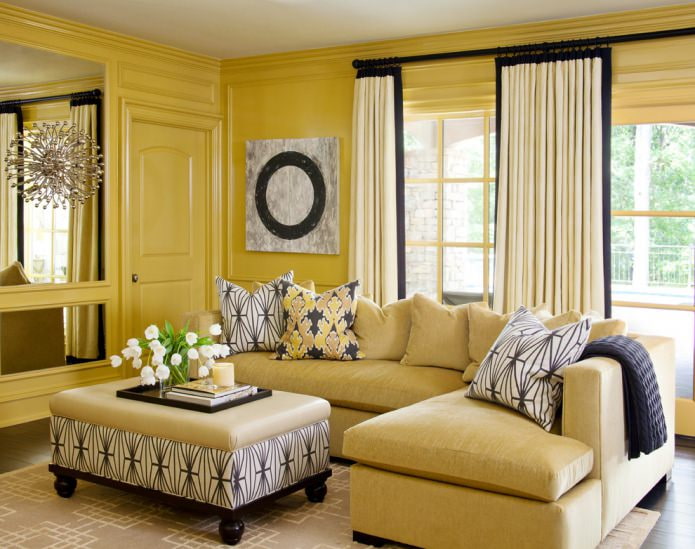 yellow panels on the walls