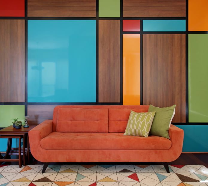 contrasting colors on the wall