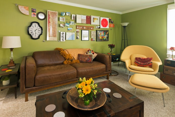 Olive brown living room