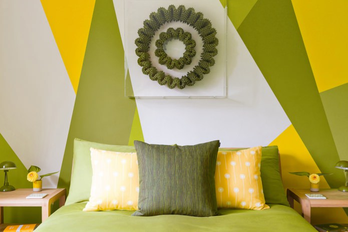 Olive yellow bedroom