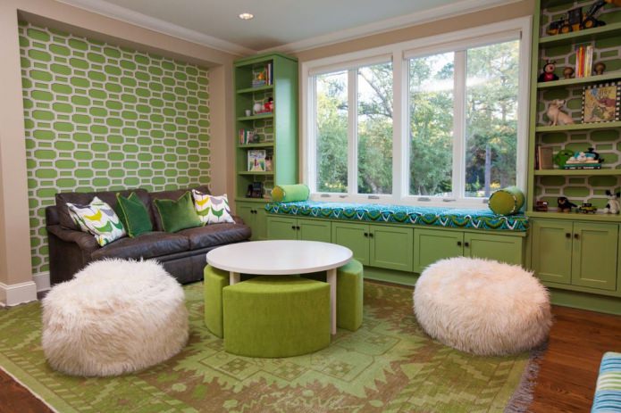 carpet in green tones