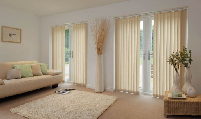 beige blinds in the living room