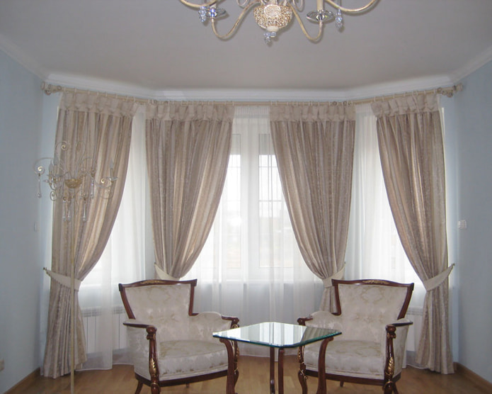 curtains on rings in the living room