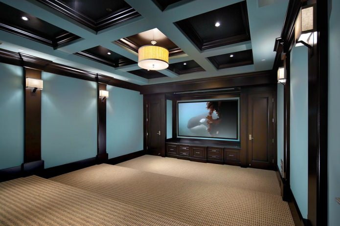 Black and blue ceiling