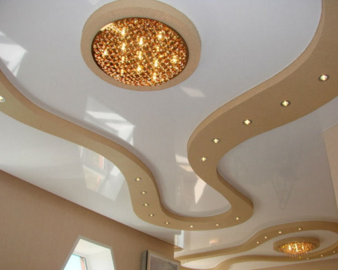 Beige and white ceiling