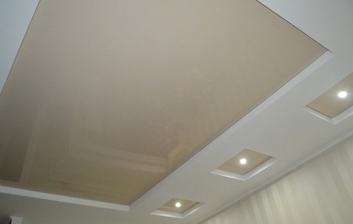Two-level white and beige ceiling