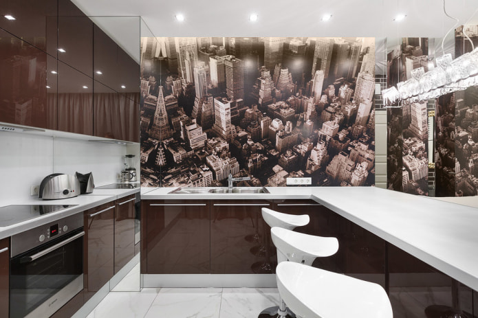 wallpaper megapolis in the kitchen