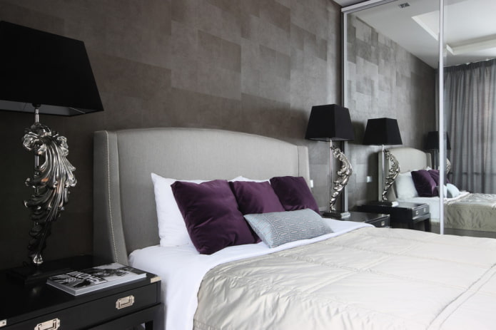 Bedroom design in gray