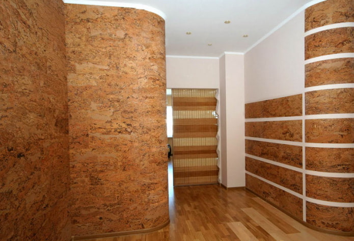 cork wallpaper and plaster