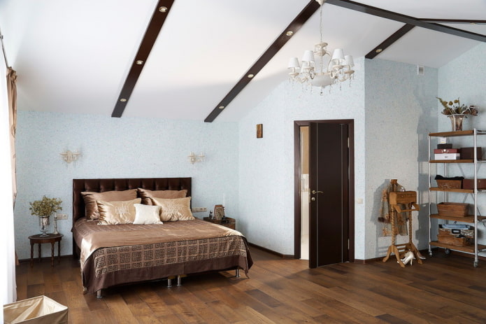 bedroom with liquid wallpaper