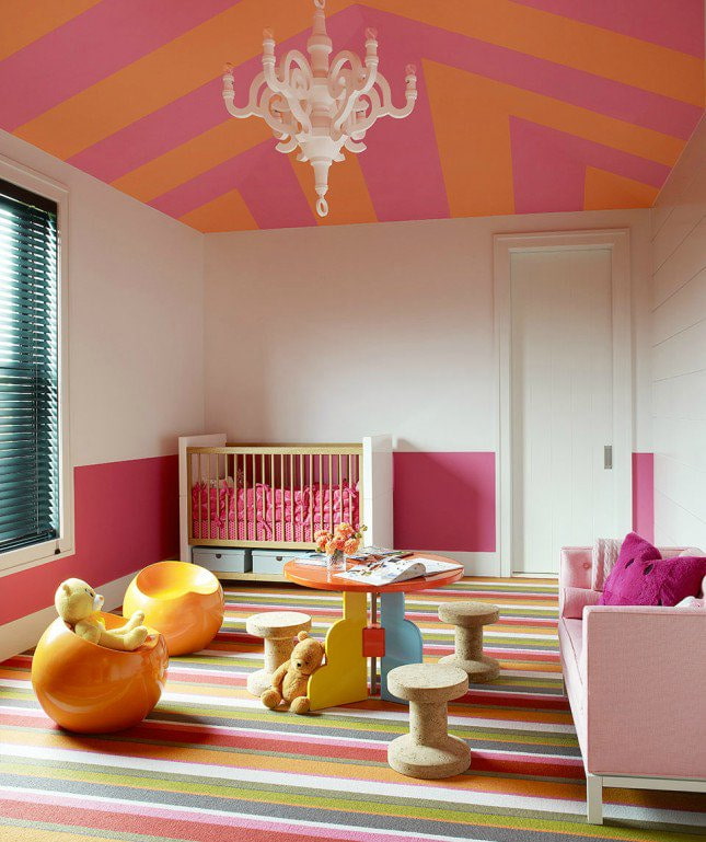 orange-pink ceiling