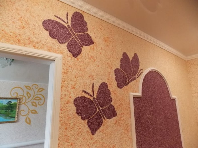drawing butterflies on the wall