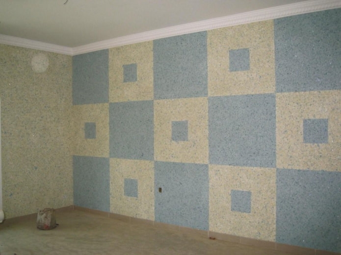 blue squares on the wall