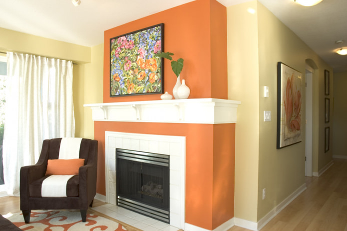 beige-orange walls