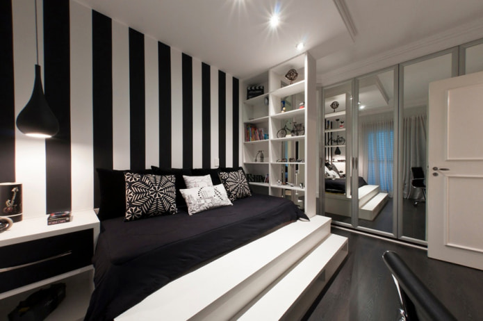 wallpaper in black and white stripes