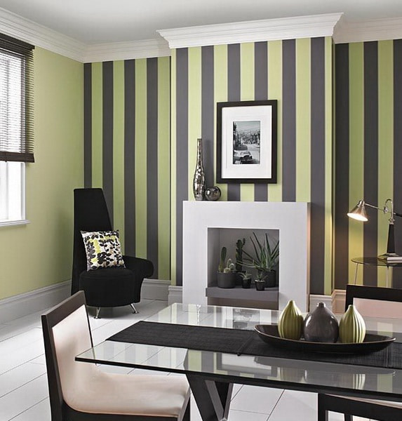 combination of light green with gray in the interior