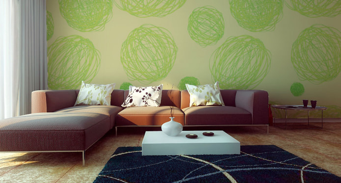 wallpaper of light green color in a modern style