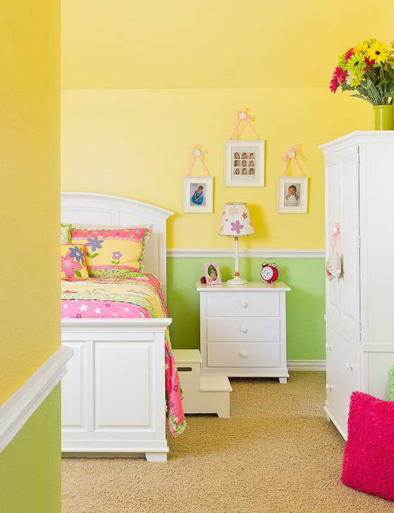 combination of light green with yellow in the interior