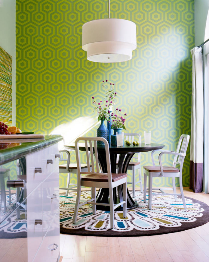 wallpaper of light green color with a geometric pattern