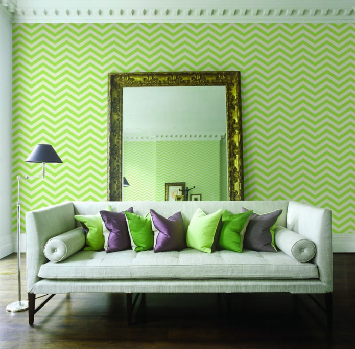 wallpaper ng light green color na may isang geometric pattern