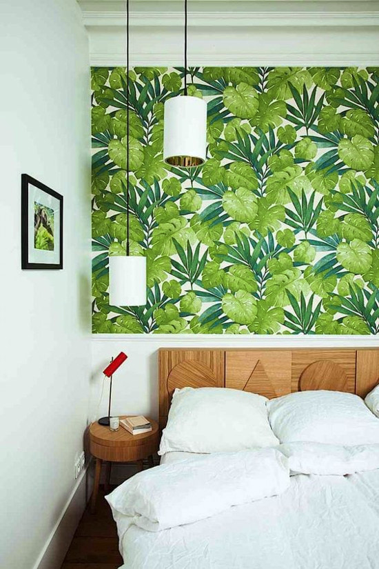 light green walls in the bedroom