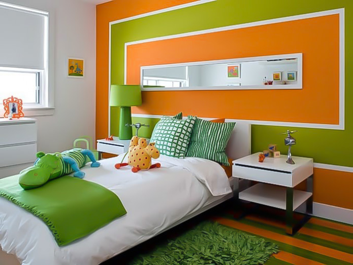 combination of light green with orange