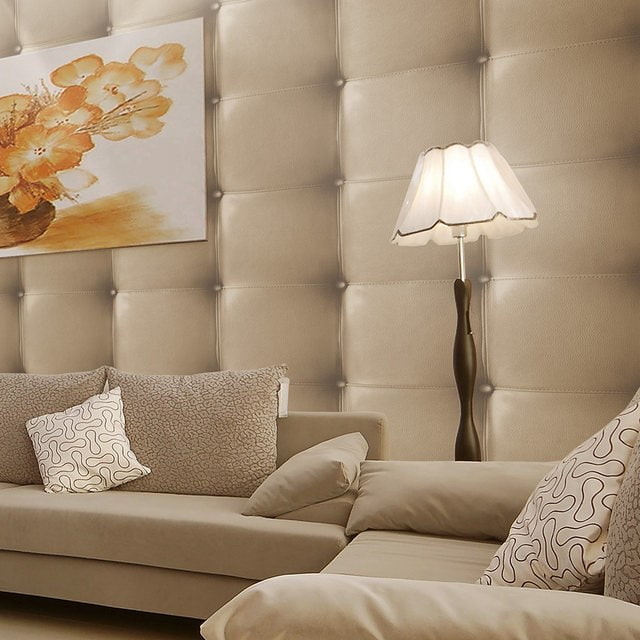 beige leather wallpaper sa interior