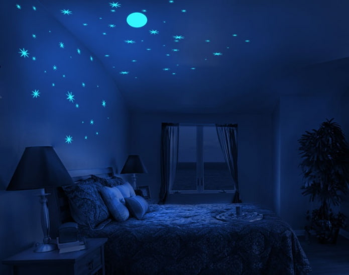 ceiling with glowing stars