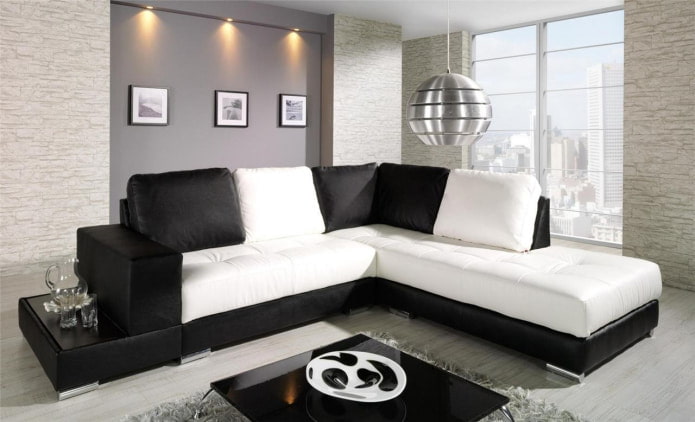 Schwarz-weißes Sofa