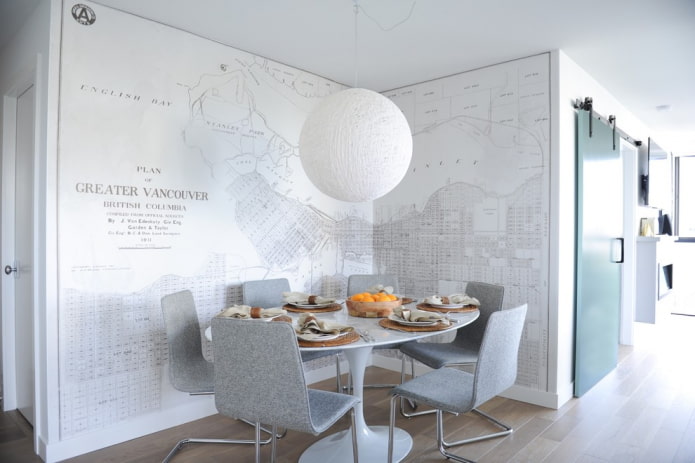 modern wallpaper in the dining room